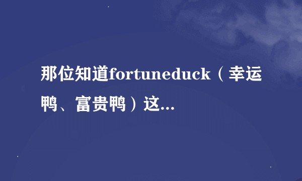 那位知道fortuneduck（幸运鸭、富贵鸭）这个牌子的