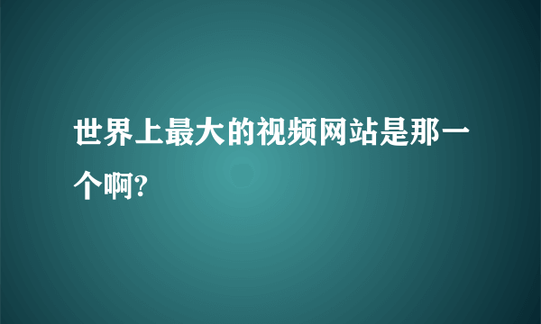 世界上最大的视频网站是那一个啊?