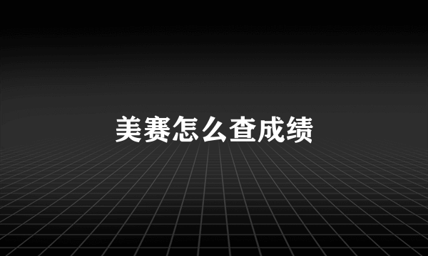 美赛怎么查成绩