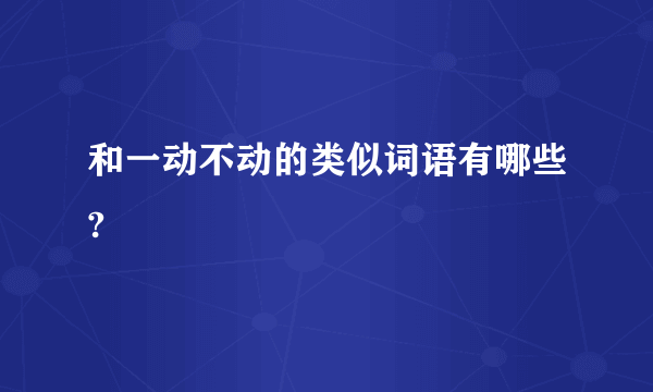 和一动不动的类似词语有哪些?