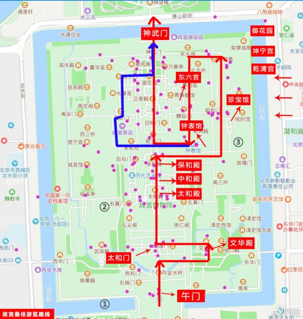 故宫参观最佳路线图，参观故宫需要多长时间