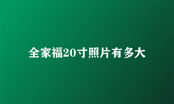 全家福20寸照片有多大