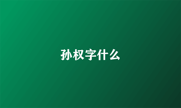 孙权字什么