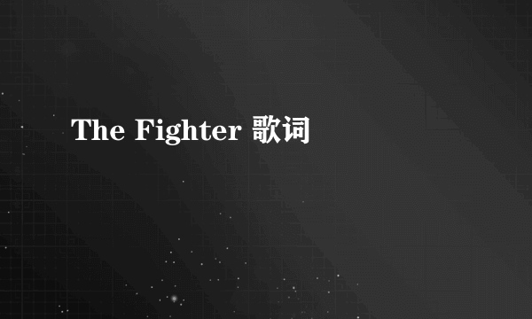 The Fighter 歌词