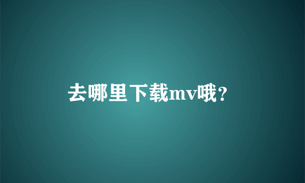 去哪里下载mv哦？