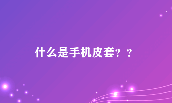 什么是手机皮套？？