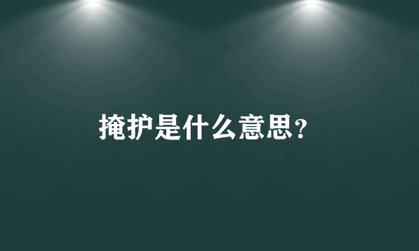 掩护是什么意思？