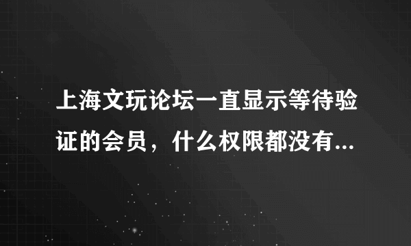 上海文玩论坛一直显示等待验证的会员，什么权限都没有，怎么才能发言呢