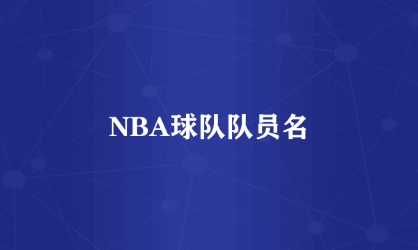 NBA球队队员名