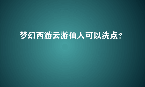 梦幻西游云游仙人可以洗点？