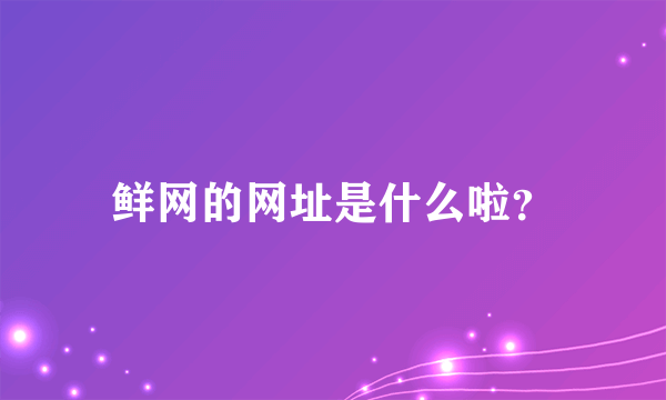 鲜网的网址是什么啦？