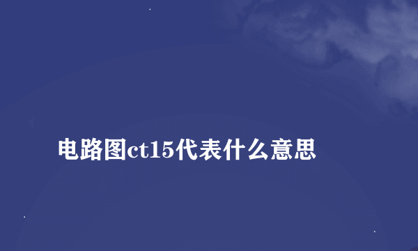 
电路图ct15代表什么意思

