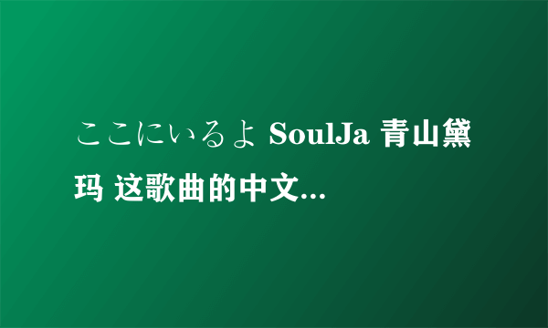 ここにいるよ SoulJa 青山黛玛 这歌曲的中文歌词是什么意思