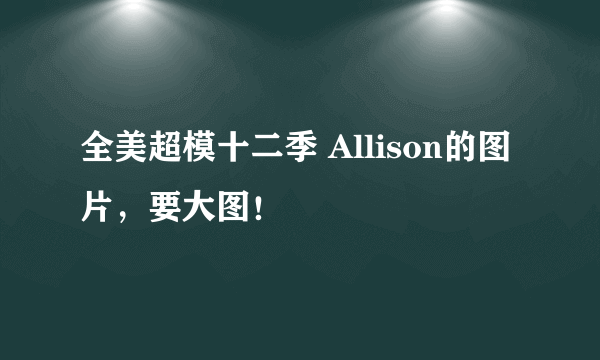 全美超模十二季 Allison的图片，要大图！