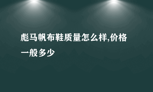 彪马帆布鞋质量怎么样,价格一般多少