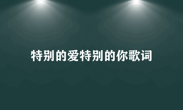 特别的爱特别的你歌词