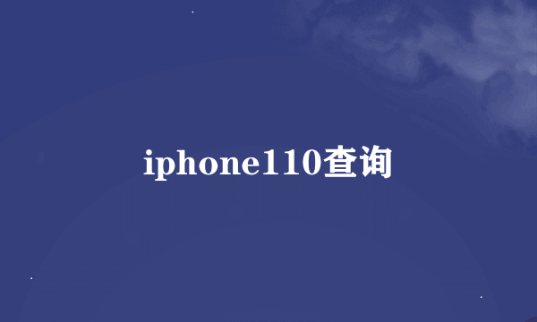 iphone110查询