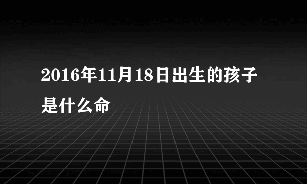 2016年11月18日出生的孩子是什么命