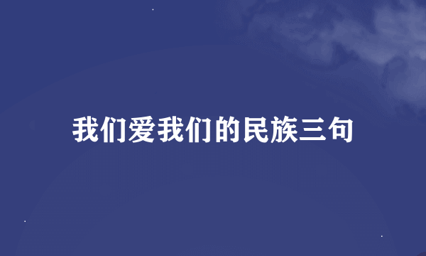 我们爱我们的民族三句