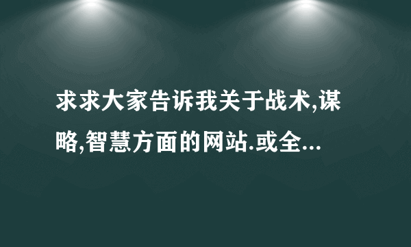 求求大家告诉我关于战术,谋略,智慧方面的网站.或全是经典战役的网站.