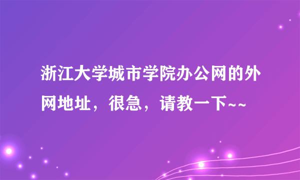 浙江大学城市学院办公网的外网地址，很急，请教一下~~