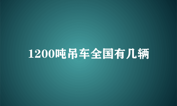 1200吨吊车全国有几辆