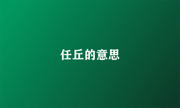 任丘的意思