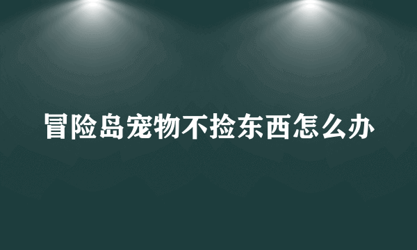 冒险岛宠物不捡东西怎么办