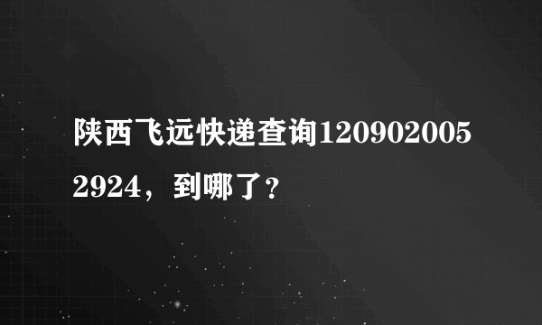 陕西飞远快递查询1209020052924，到哪了？