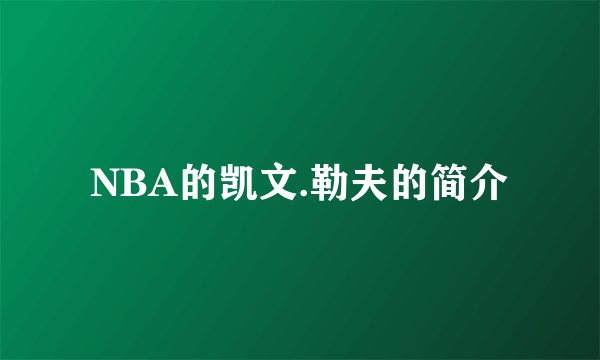 NBA的凯文.勒夫的简介