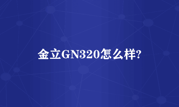 金立GN320怎么样?