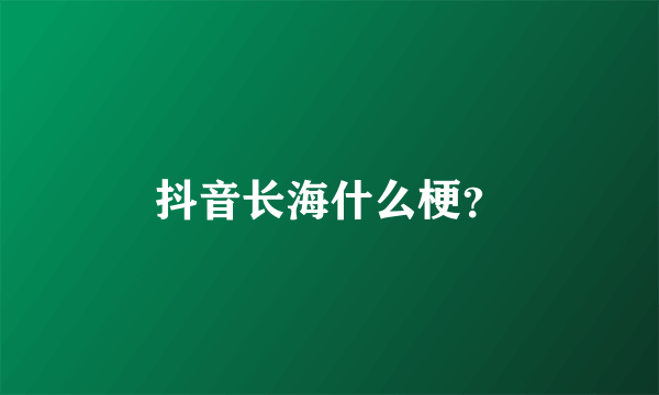 抖音长海什么梗？