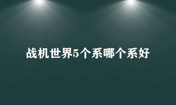 战机世界5个系哪个系好