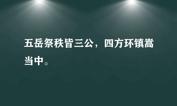 五岳祭秩皆三公，四方环镇嵩当中。