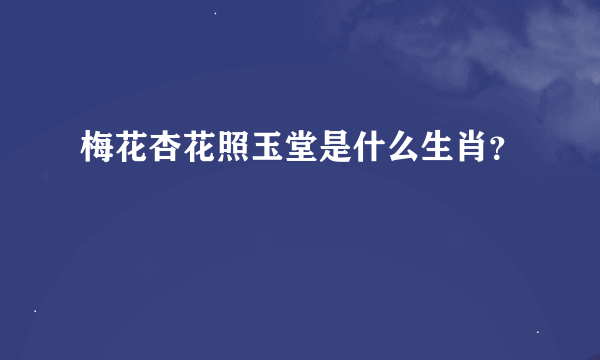 梅花杏花照玉堂是什么生肖？