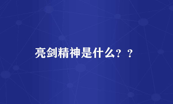 亮剑精神是什么？？