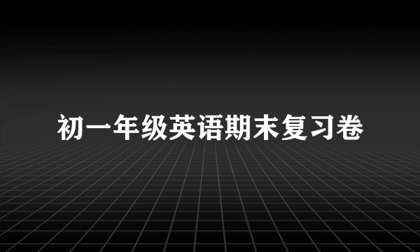 初一年级英语期末复习卷