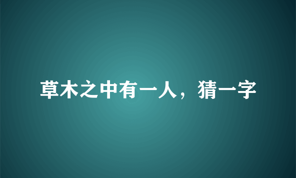 草木之中有一人，猜一字