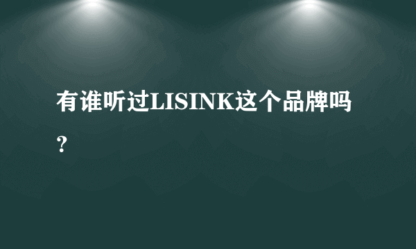 有谁听过LISINK这个品牌吗？