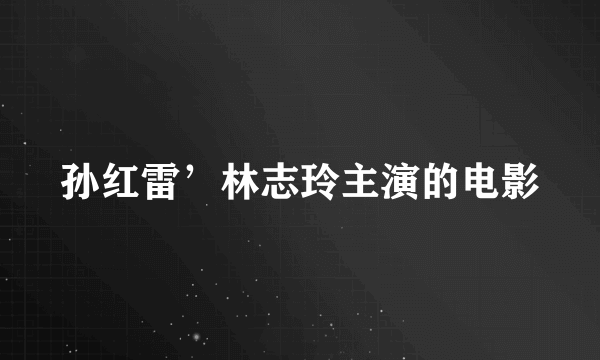 孙红雷’林志玲主演的电影