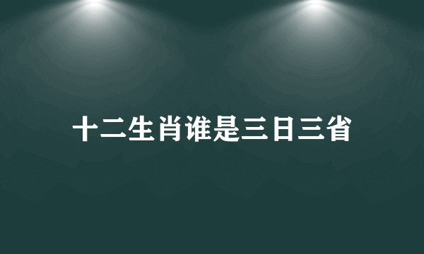 十二生肖谁是三日三省