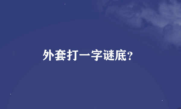 外套打一字谜底？