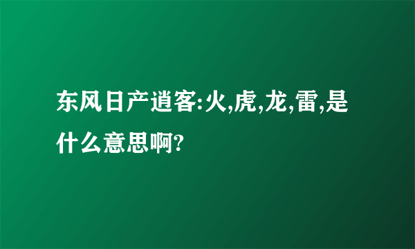 东风日产逍客:火,虎,龙,雷,是什么意思啊?