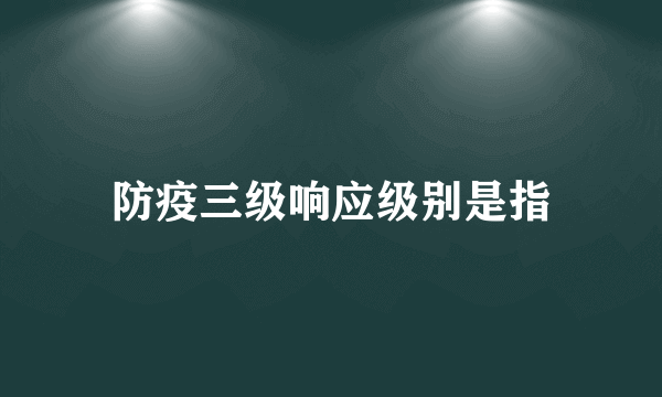 防疫三级响应级别是指