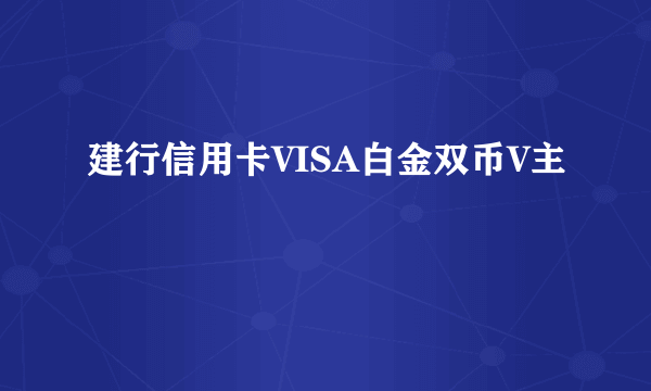 建行信用卡VISA白金双币V主