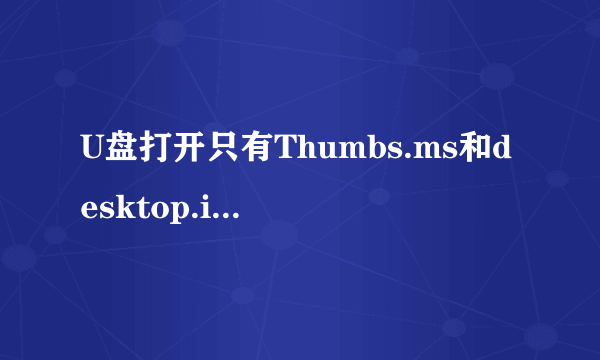 U盘打开只有Thumbs.ms和desktop.ini文件谢谢了，大神帮忙啊