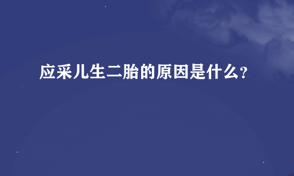 应采儿生二胎的原因是什么？