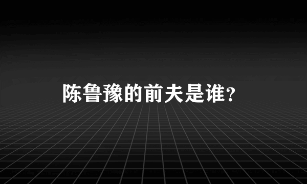 陈鲁豫的前夫是谁？