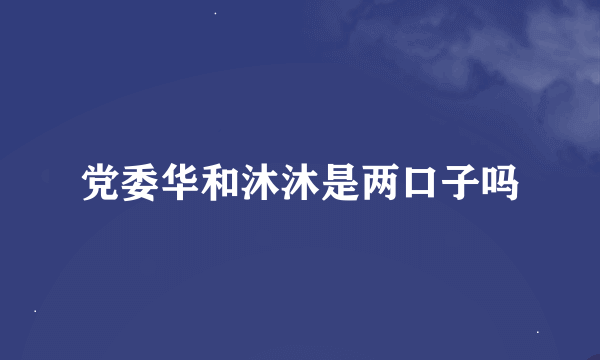 党委华和沐沐是两口子吗