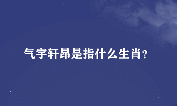 气宇轩昂是指什么生肖？